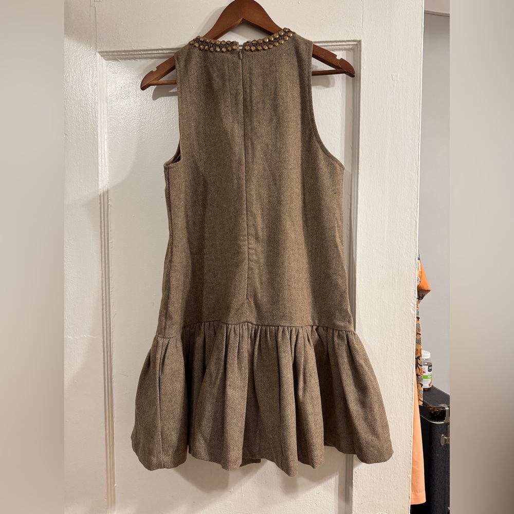 ✨ Anthropologie Beaded Keyhole Sleeveless Mini Dress Sz M - Picture 6 of 8